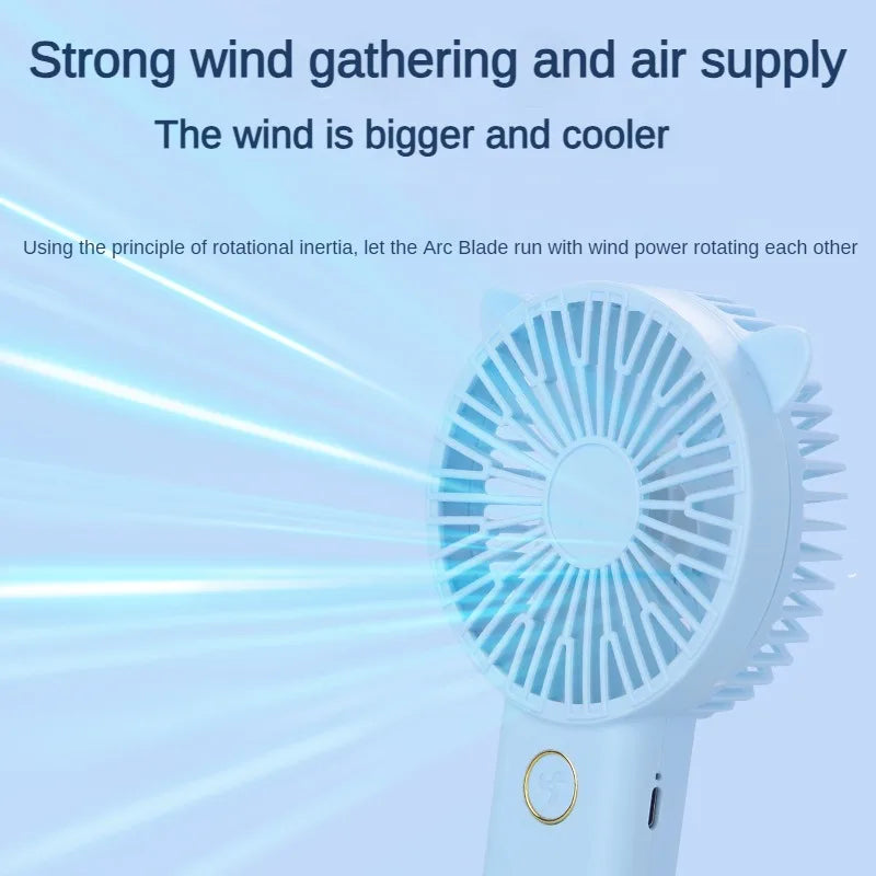 Mini Fan USB Rechargeable Portable Hand Fan 6V Summer Student 3 Stage Desk Fan with Base Ventilador Venty Stroller Pocket Fans