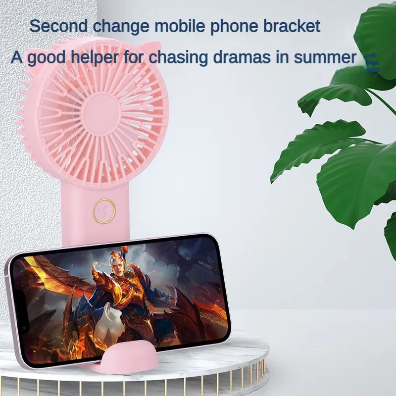 Mini Fan USB Rechargeable Portable Hand Fan 6V Summer Student 3 Stage Desk Fan with Base Ventilador Venty Stroller Pocket Fans
