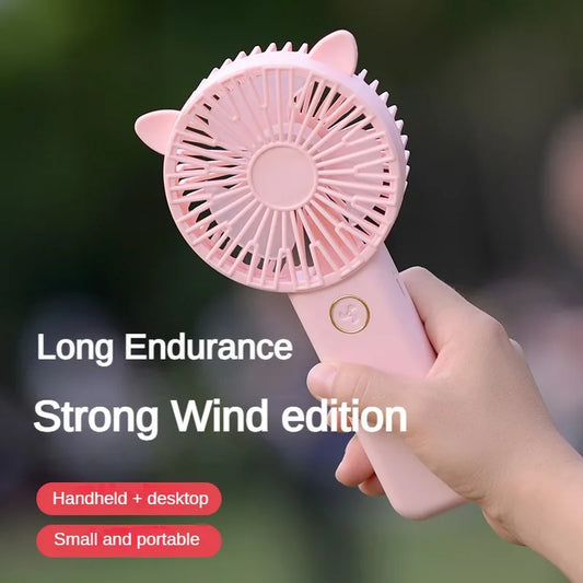 Mini Fan USB Rechargeable Portable Hand Fan 6V Summer Student 3 Stage Desk Fan with Base Ventilador Venty Stroller Pocket Fans